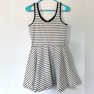 Striped Black and White Dress skater dress size s skater mini